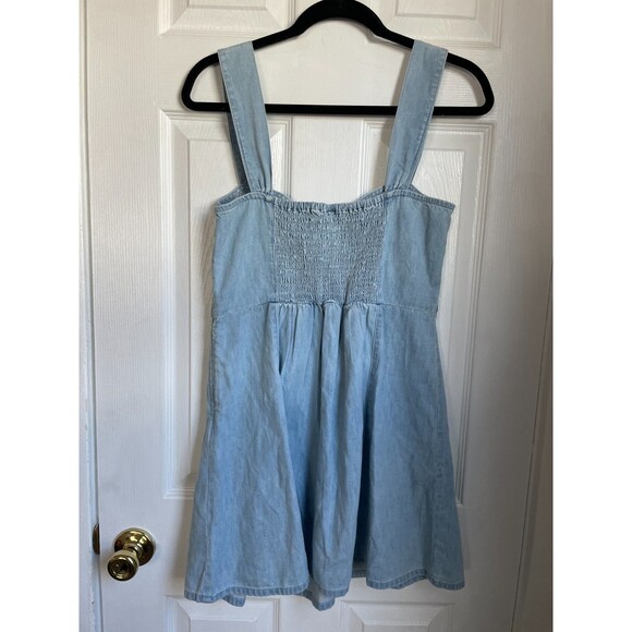 Gap Sweetheart Blue Denim Mini Dress Women’s Medium - Picture 7 of 10